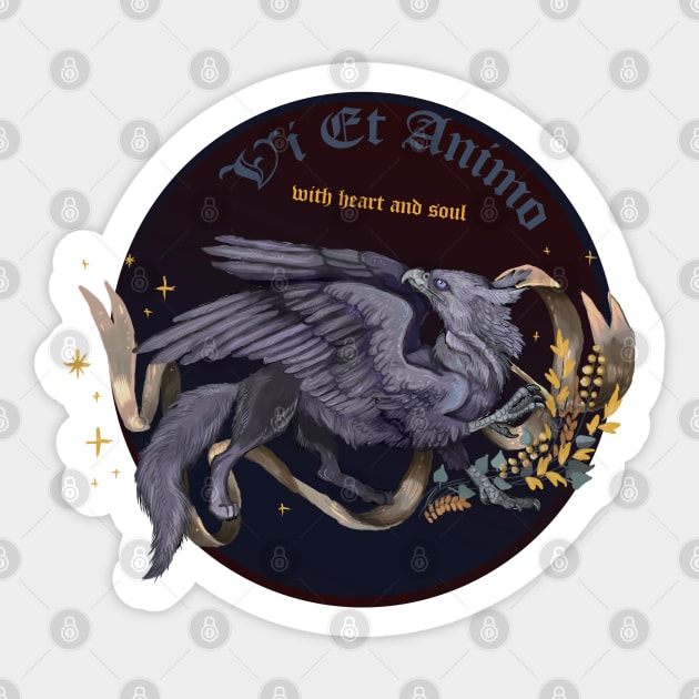 Regal Silver Gryphon "With Heart and Soul" Sticker by Shadowind